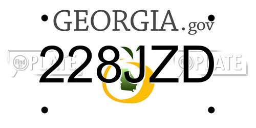 228JZD Georgia License Plate
