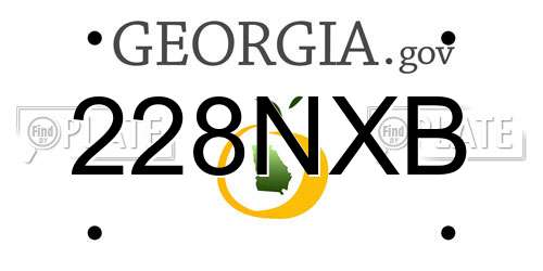 228NXB Georgia License Plate