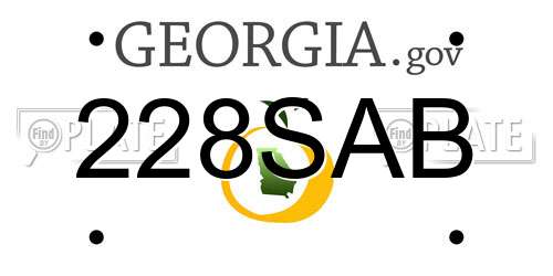 228SAB Georgia License Plate