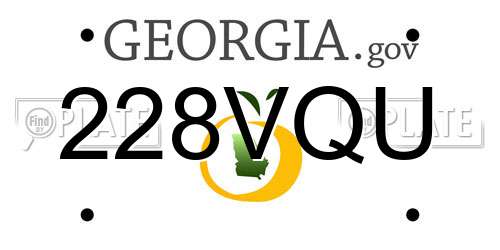 228VQU Georgia License Plate