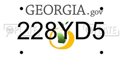 228YD5 Georgia License Plate