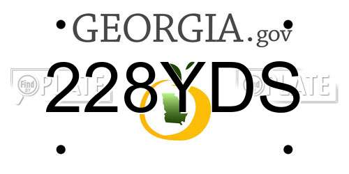 228YDS Georgia License Plate