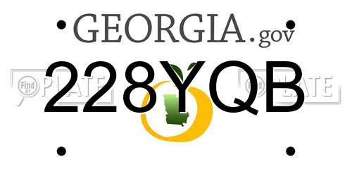 228YQB Georgia License Plate