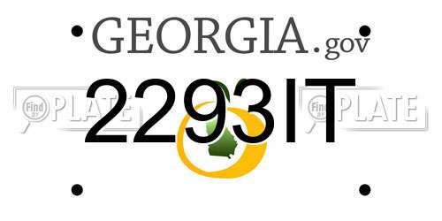 2293IT Georgia License Plate