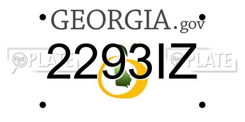 2293IZ Georgia License Plate