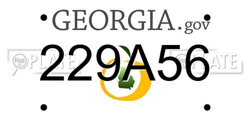 229A56 Georgia License Plate