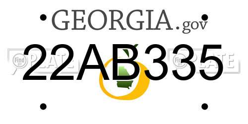 22AB335 Georgia License Plate
