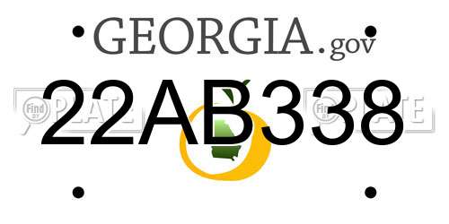 22AB338 Georgia License Plate