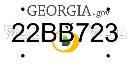 22BB723 Georgia License Plate