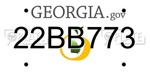 22BB773 Georgia License Plate