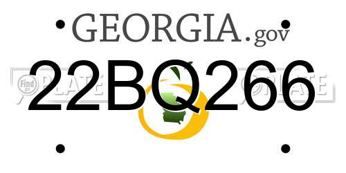 22BQ266 Georgia License Plate