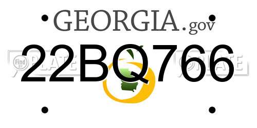 22BQ766 Georgia License Plate