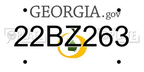 22BZ263 Georgia License Plate