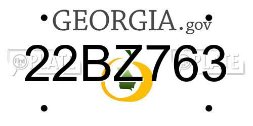 22BZ763 Georgia License Plate