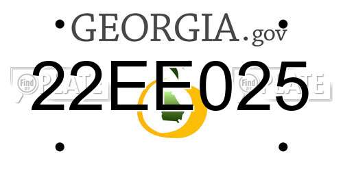 22EE025 Georgia License Plate