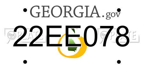 22EE078 Georgia License Plate