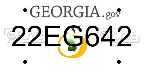 22EG642 Georgia License Plate