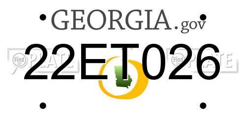 22ET026 Georgia License Plate