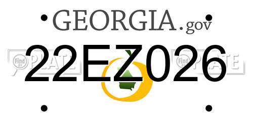 22EZ026 Georgia License Plate