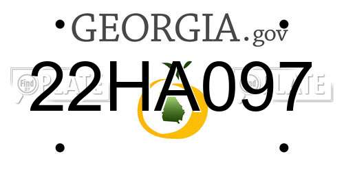 22HA097 Georgia License Plate
