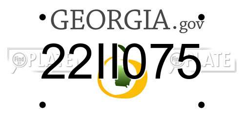 22II075 Georgia License Plate