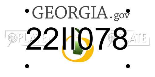 22II078 Georgia License Plate