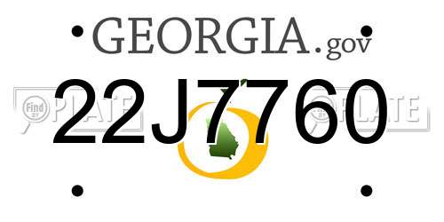 22J7760 Georgia License Plate