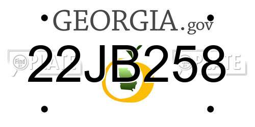 22JB258 Georgia License Plate