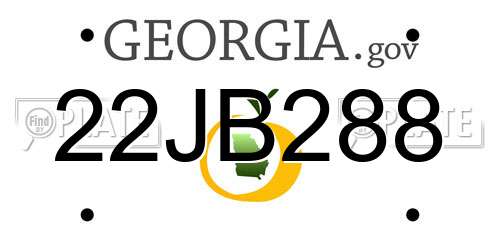 22JB288 Georgia License Plate