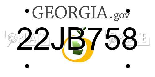 22JB758 Georgia License Plate
