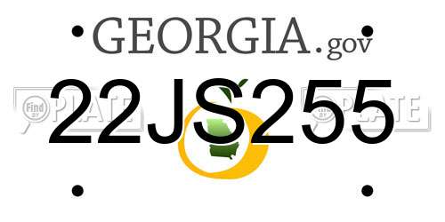 22JS255 Georgia License Plate
