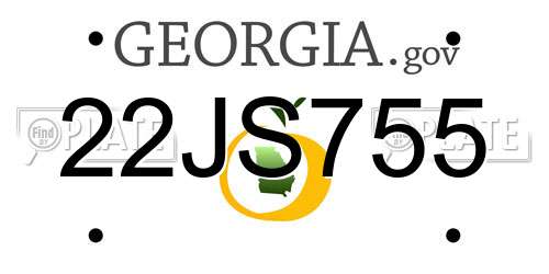 22JS755 Georgia License Plate