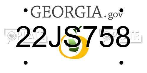 22JS758 Georgia License Plate