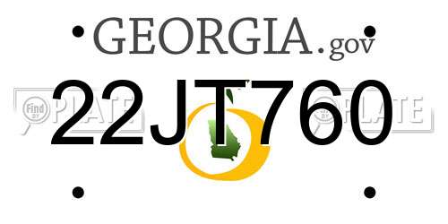 22JT760 Georgia License Plate