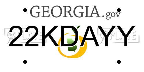 22KDAYY Georgia License Plate