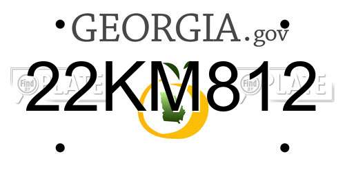 22KM812 Georgia License Plate