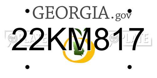 22KM817 Georgia License Plate