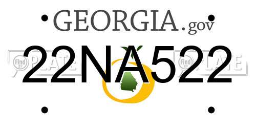 22NA522 Georgia License Plate
