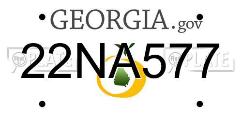 22NA577 Georgia License Plate