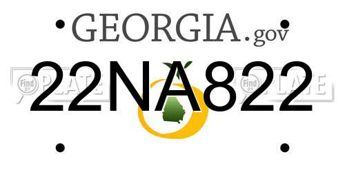 22NA822 Georgia License Plate