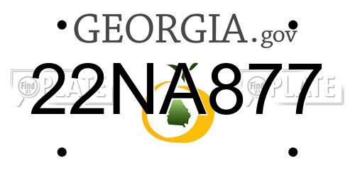 22NA877 Georgia License Plate