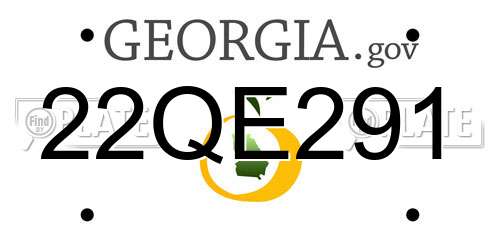 22QE291 Georgia License Plate