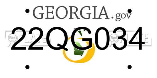 22QG034 Georgia License Plate