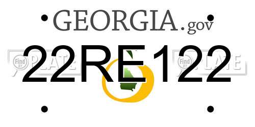 22RE122 Georgia License Plate