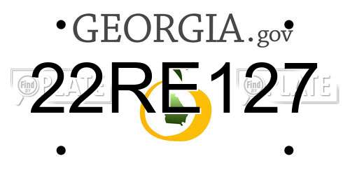 22RE127 Georgia License Plate
