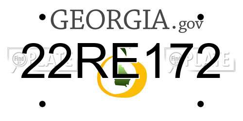 22RE172 Georgia License Plate