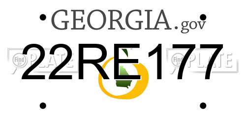 22RE177 Georgia License Plate
