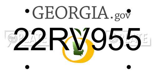 22RV955 Georgia License Plate