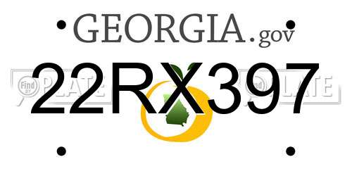 22RX397 Georgia License Plate