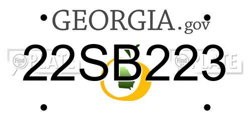 22SB223 Georgia License Plate